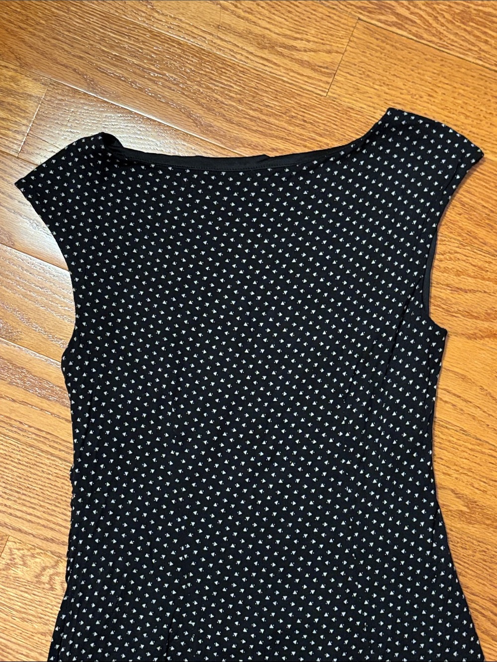 Ann Taylor Loft Small Petite Sleeveless Mini Dress Black White Geometric Stretch - Picture 9 of 14